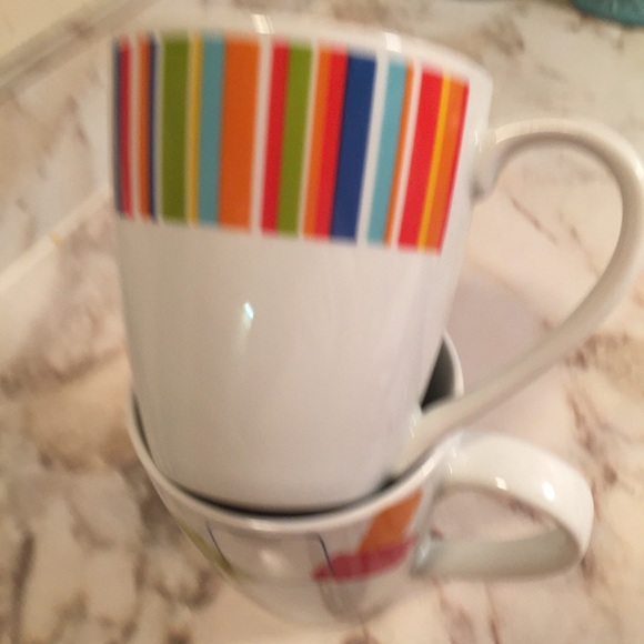 MCM Style Porcelain Coffee Mugs 4 inch tall set/2 - Picture 7 of 14